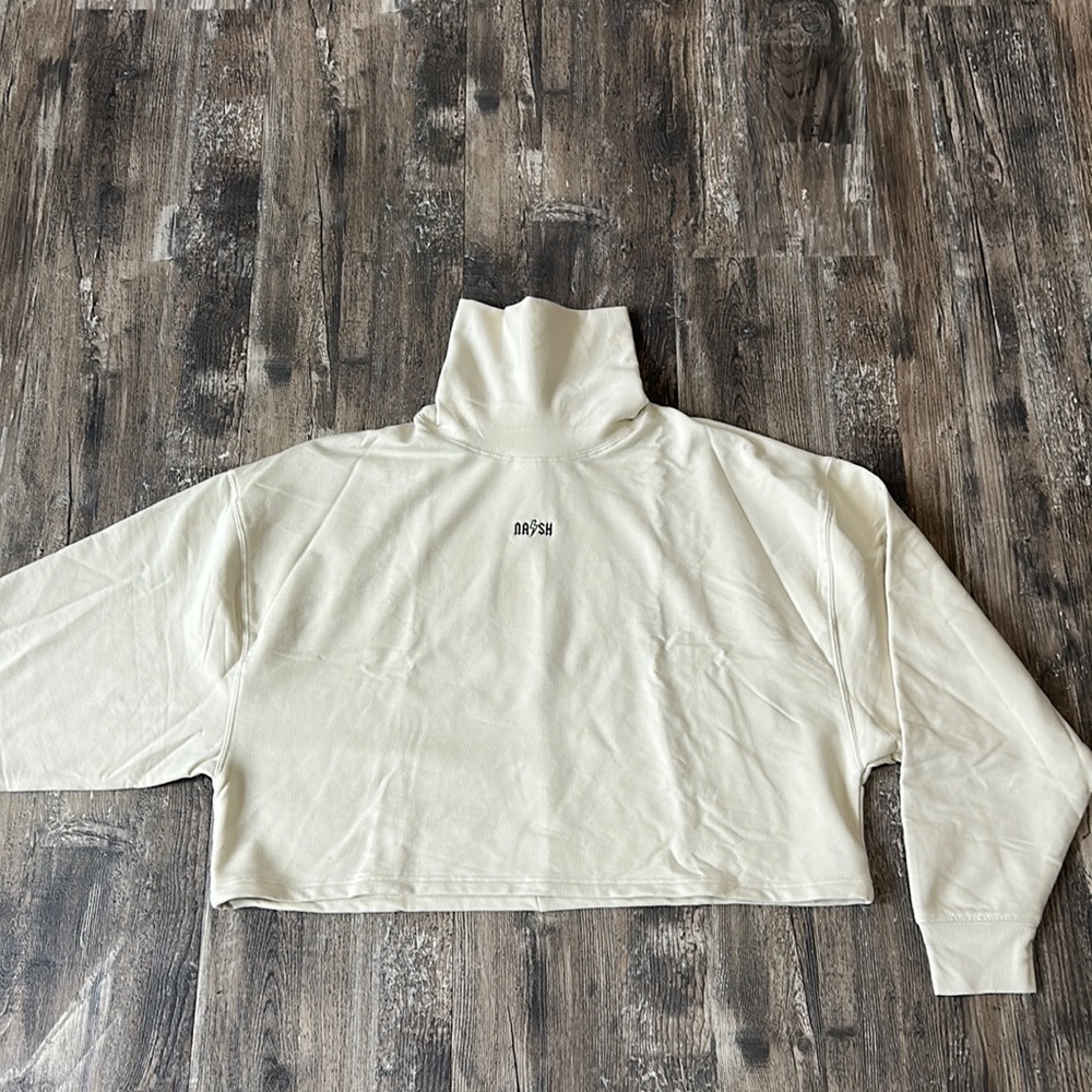 Cropped turtleneck sweatshirt